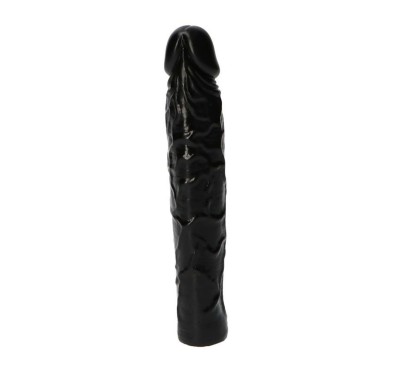 Czarne dildo żylaste analne wodoodporne 16,5 cm